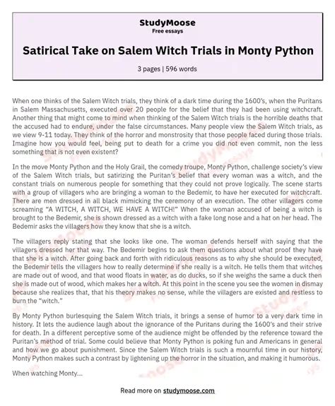 Monty Python's Witch Trial: Breaking Down the Humor and Satire